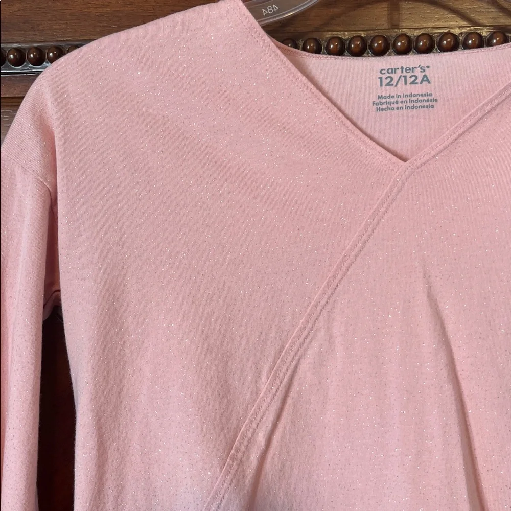 Carter's Pink Glitter V-Neck Ballet Top and Pink Ballet Skort